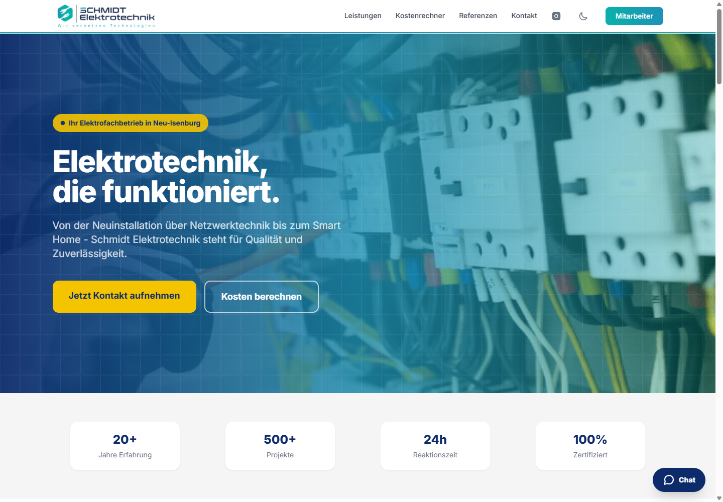 Desktop-Screenshot: Schmidt Elektrotechnik