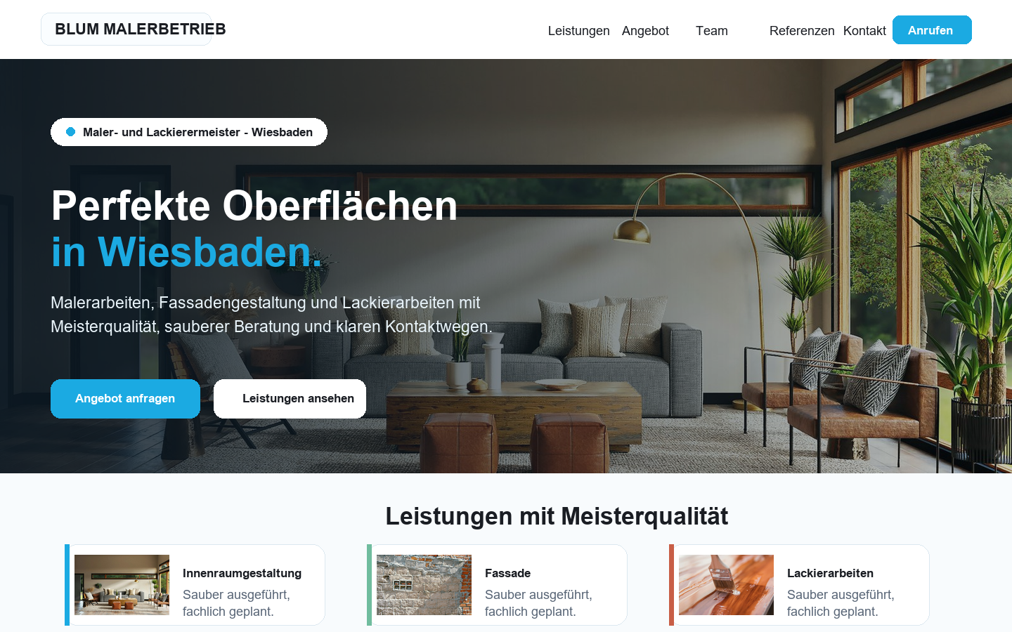 Desktop-Vorschau des Projekts Blum Malerbetrieb